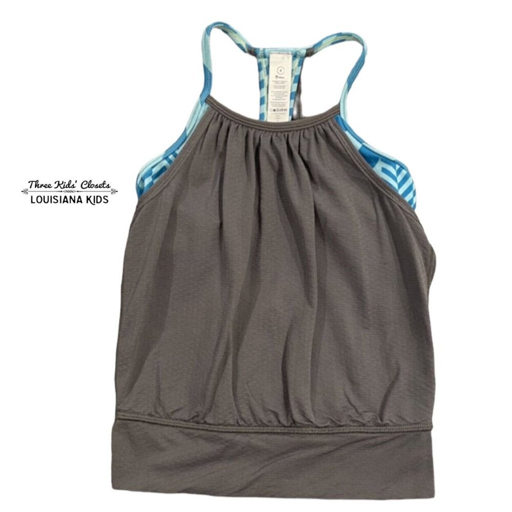 Ivivva by Lululemon Sz 4 Grey Layered Tank Top